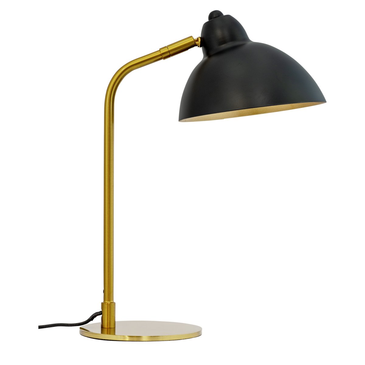 Futura 40cm Messing skrivebordslampe Fra Dyberg Larsen - Futura er en stilfuld bordlampe i messing og sort, en perfekt kombination af klassisk design og moderne funktion.