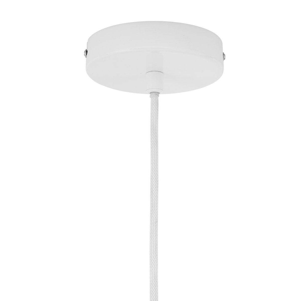 Haipot Ø23 Hvid loftslampe Fra Dyberg Larsen - Haipot lampen har en elegant lampeskærm i opalglas og en hvid metalskærm.