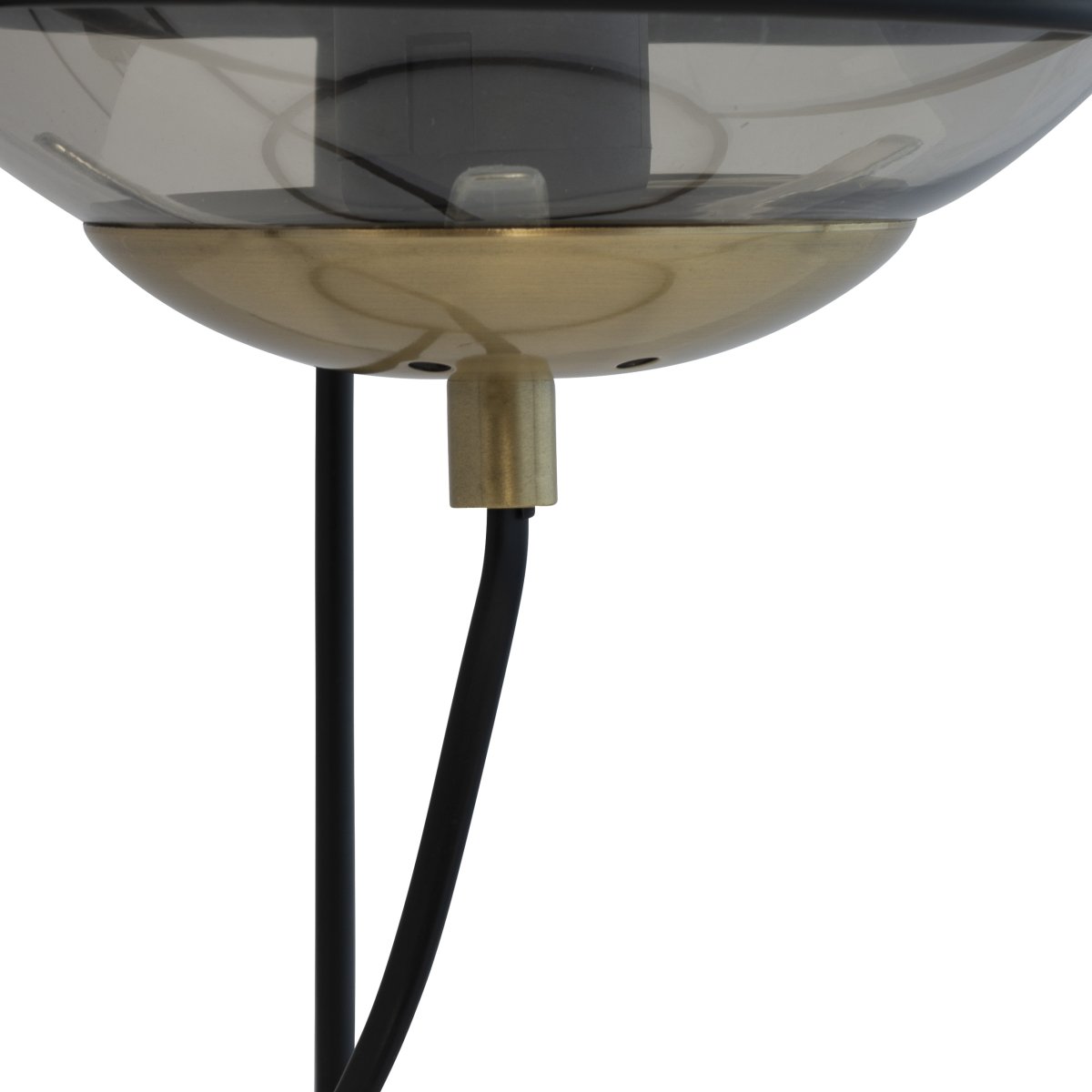 Moon 35cm Sort bordlampe Fra Dyberg Larsen - Denne variant i røget glas skaber en blød, dæmpet belysning, der giver rummet en behagelig atmosfære.