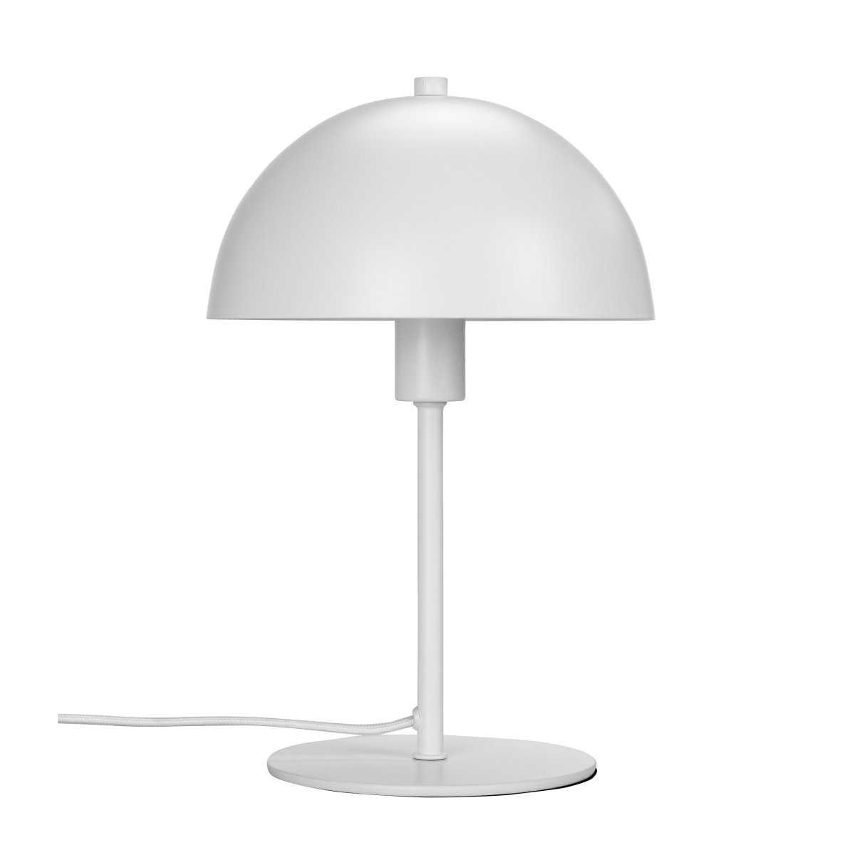 Malmø 30cm Hvid bordlampe Fra Dyberg Larsen - Fremstillet af metal med en halvkugleformet skærm giver den fint, blændfrit lys.