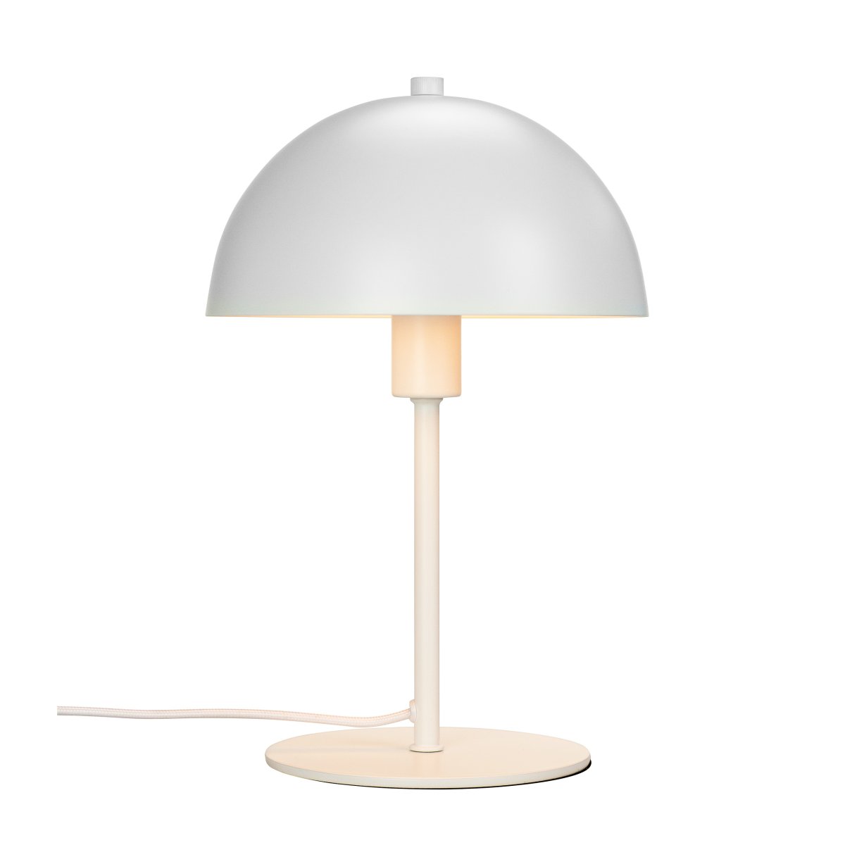 Malmø 30cm Hvid bordlampe Fra Dyberg Larsen - Fremstillet af metal med en halvkugleformet skærm giver den fint, blændfrit lys.