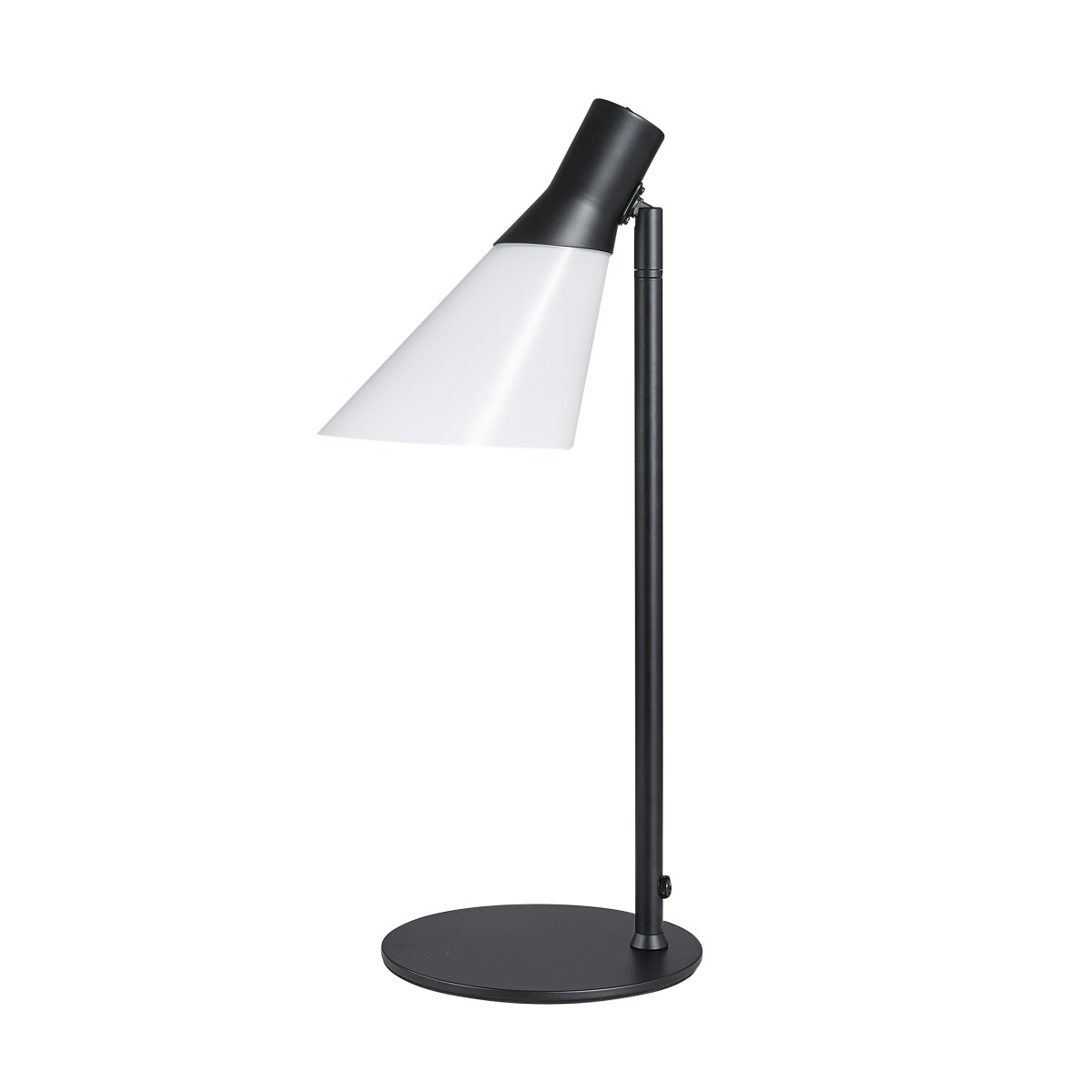 Gent 48cm Sort skrivebordslampe Fra Dyberg Larsen - Gent er en moderne og stilfuld bordlampe med en lampeskærm af opalglas i kombination med sort metal.