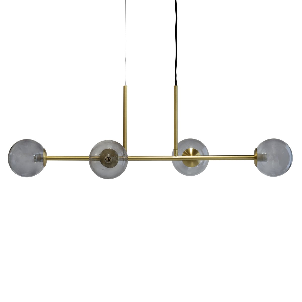Clark 90cm Messing loftslampe Fra Dyberg Larsen - Med sin unikke kombination af r&oslash;get glas og messingfinish bringer denne lampe en sofistikeret og moderne f&oslash;lelse til dit v&aelig;relse.