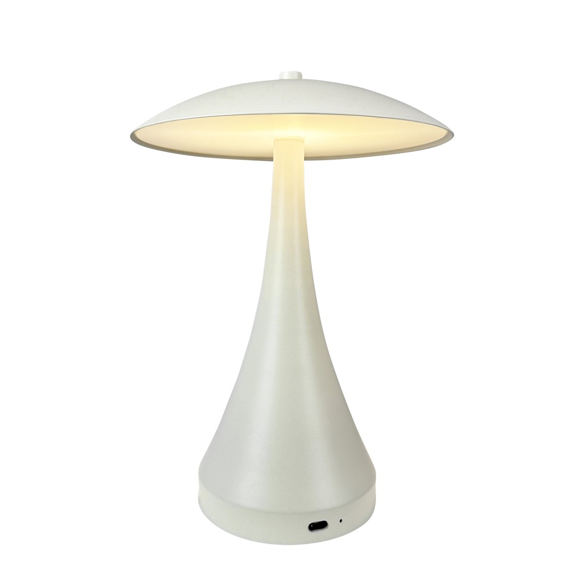 Vienna 28cm Creme hvid bærbar Fra Dyberg Larsen - Den genopladelige lampe giver dig frihed til at placere den hvor som helst uden at bekymre dig om kabler.