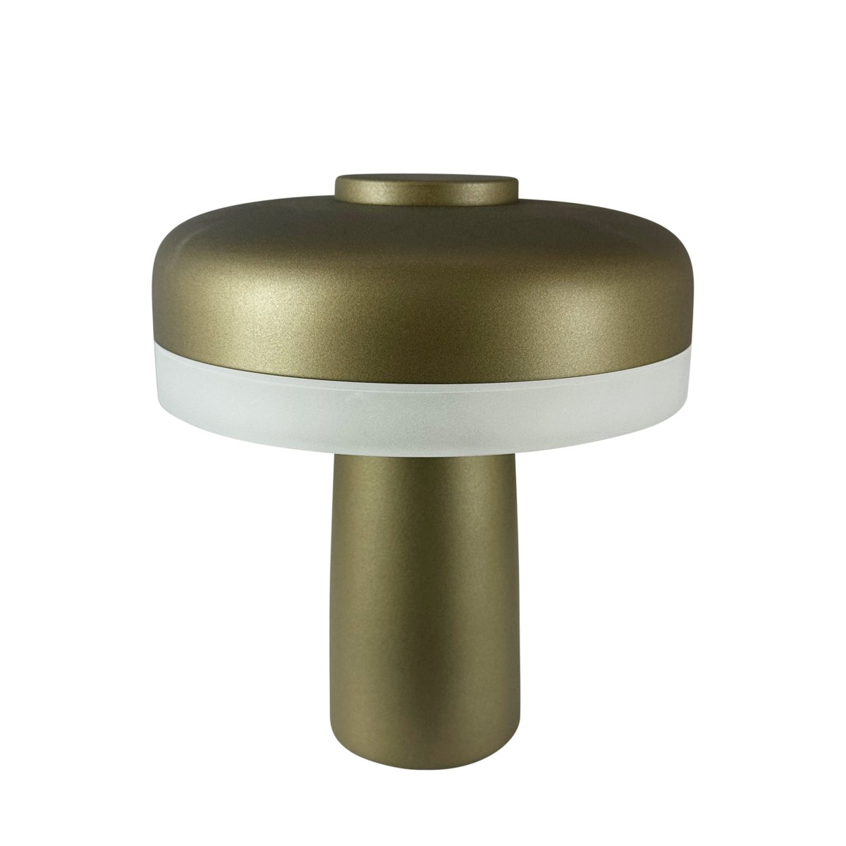 Porter 16cm Metallisk grøn bærbar Fra Dyberg Larsen - Porter LED genopladelig bordlampe er en moderne og funktionel lampe med et unikt design, hvor lyset kommer fra kanten, hvilket giver et behageligt og jævnt lys.