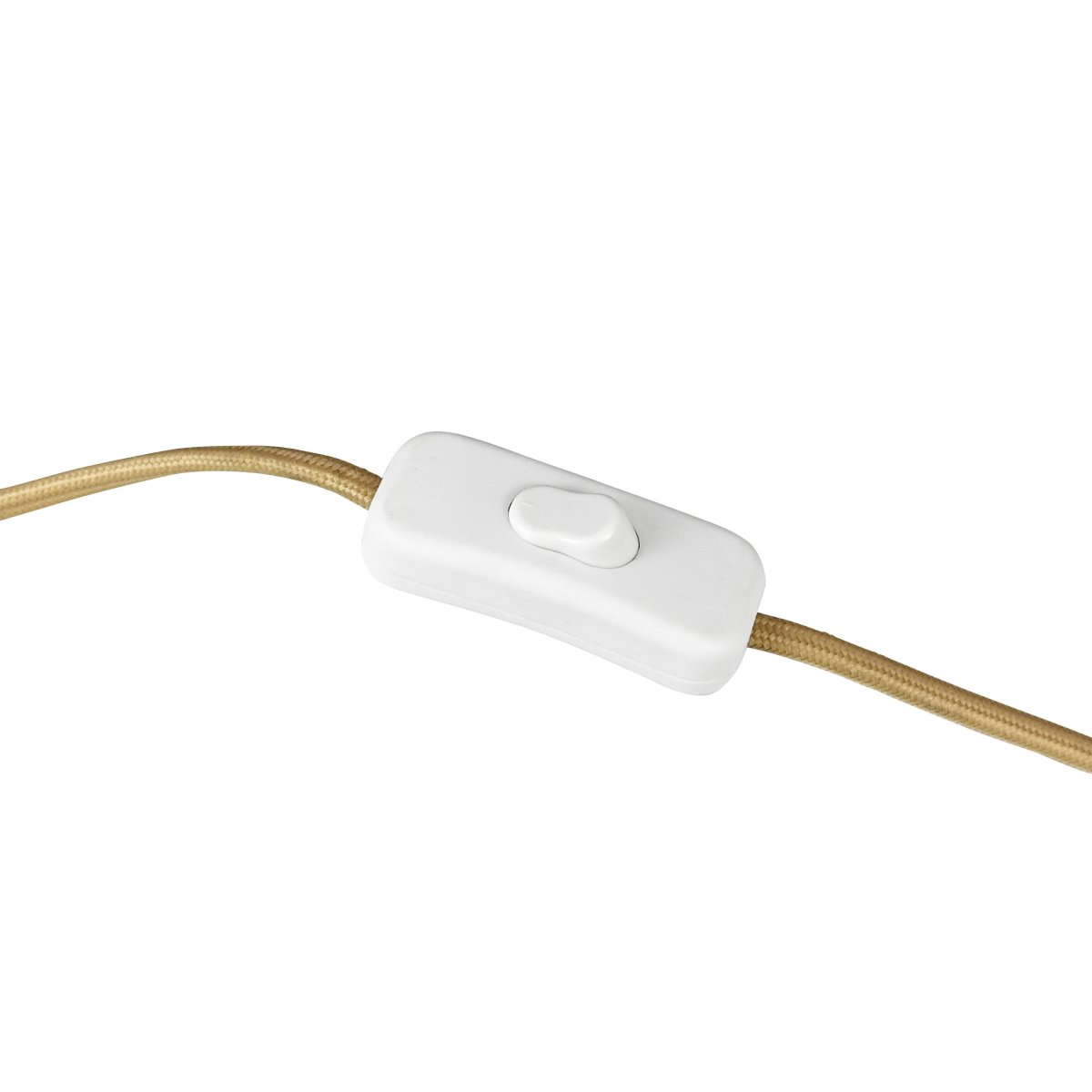 Globus 44cm Messing/beige bordlampe Fra Dyberg Larsen - Lampen er lavet af metal og kombinerer en bl&oslash;d beige tone med detaljer i messingfinish, hvilket giver et harmonisk og moderne udtryk.