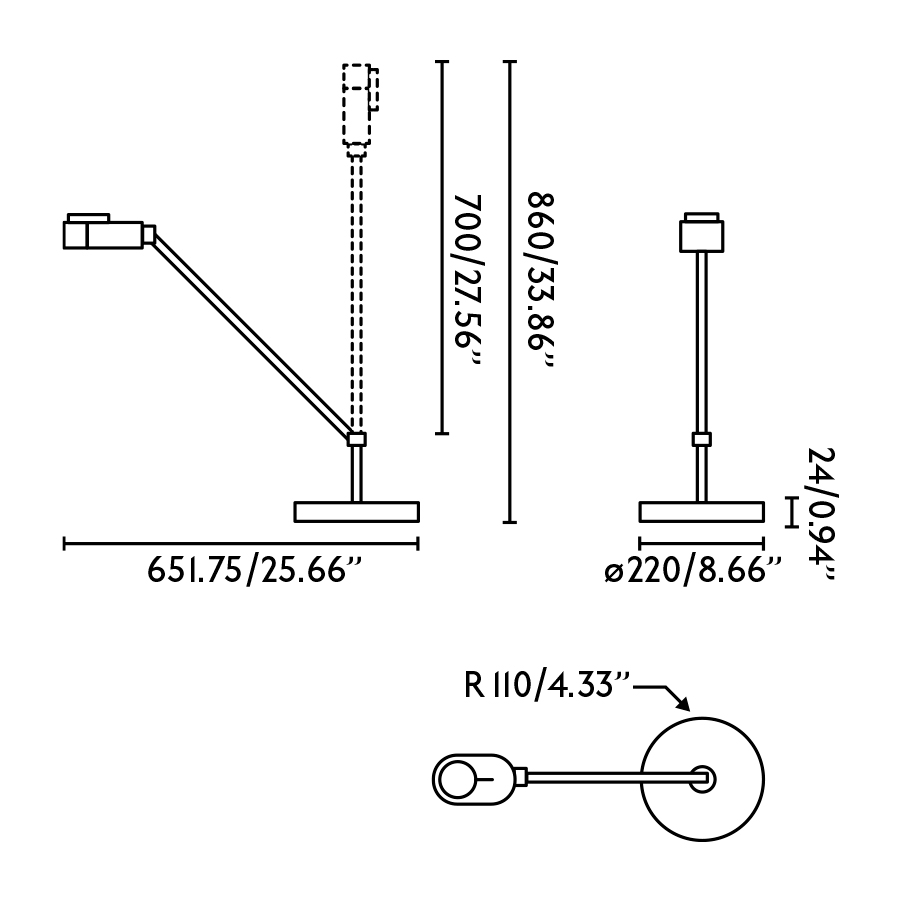 Inviting 86cm Gul skrivebordslampe Fra Faro Barcelona - Lampehovedet kan justeres b&aring;de vandret og lodret, s&aring; det passer til dine behov, og lysstyrken og farvetemperaturen kan d&aelig;mpes.