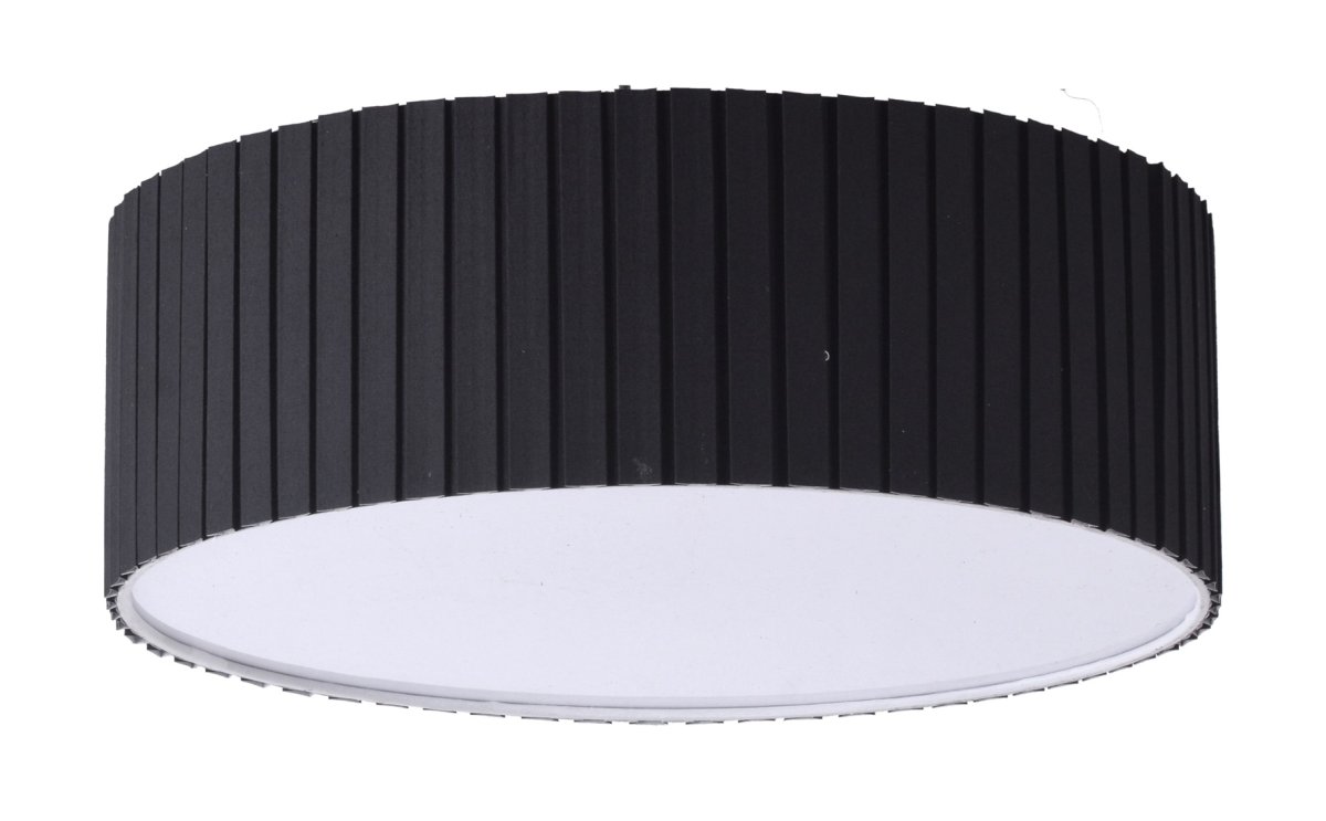 Heidi Ø40 Sort plafond Fra K-fab - Heidi er en elegant loftslampe med en sort tekstilsk&aelig;rm, der giver et bl&oslash;dt og behageligt lys, der skaber den perfekte atmosf&aelig;re til afslapning og hvile.