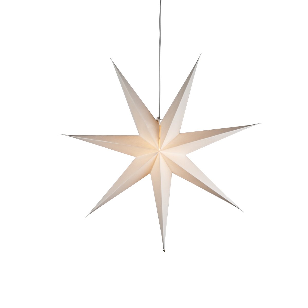 Papirstjerne Ø78 Hvid Fra Konstsmide - Det enkle, elegante design spreder et bl&oslash;dt og behageligt lys, der giver en harmonisk f&oslash;lelse i advent og jul.