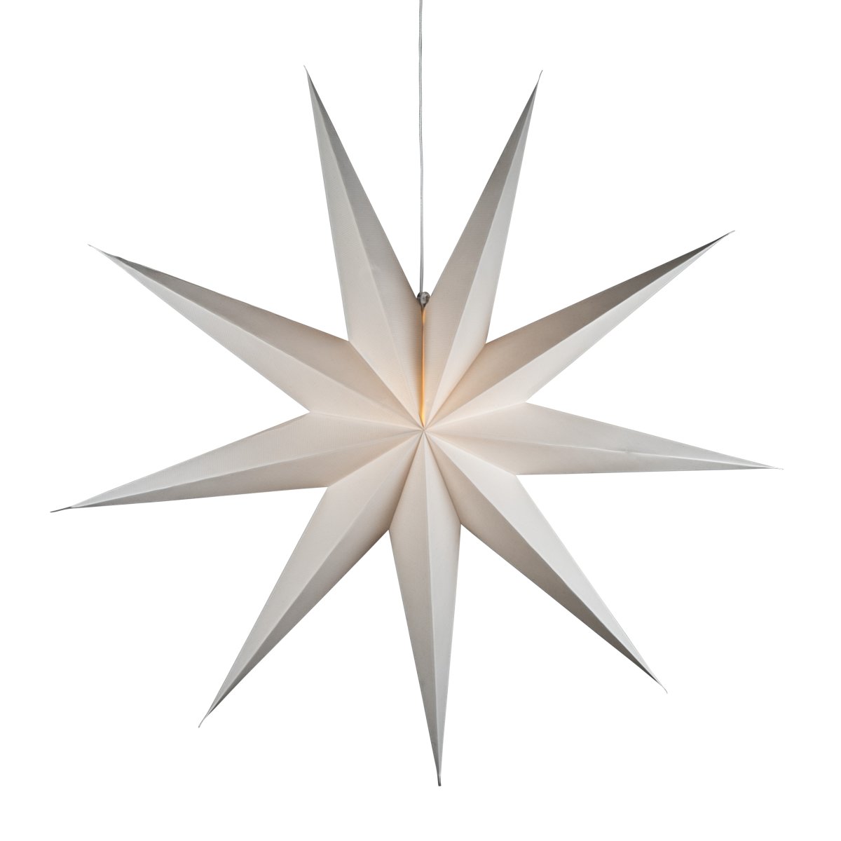 Papirstjerne Ø115 Hvid Fra Konstsmide - Det enkle, elegante design spreder et bl&oslash;dt og behageligt lys, der giver en harmonisk f&oslash;lelse i advent og jul.