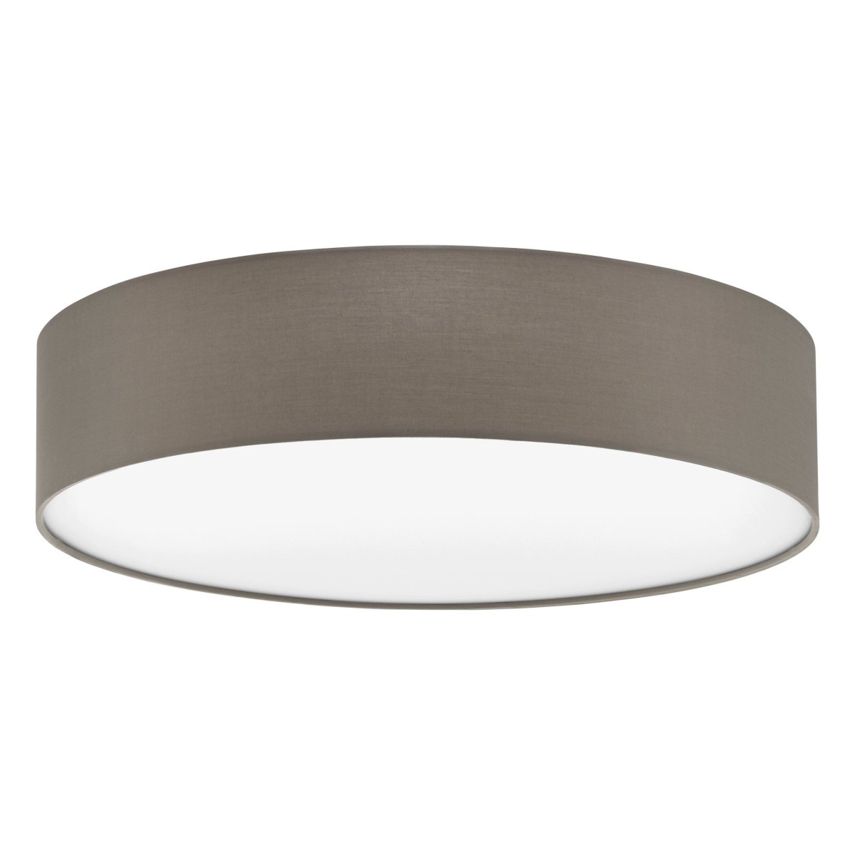 Pasteri Ø57 Taupe plafond Fra Eglo - Sk&aelig;rmen er bekl&aelig;dt med tekstil i en elegant taupefarve, der giver rummet en varm f&oslash;lelse.