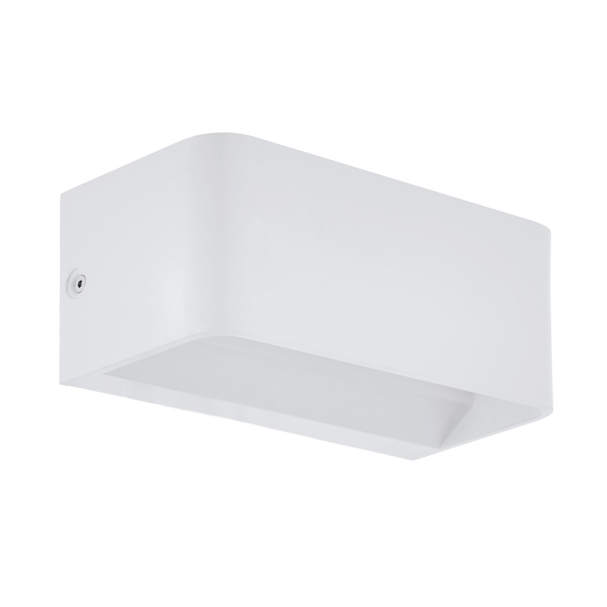 Sania 20cm Hvid væglampe Fra Eglo - Sania er en stilfuld og moderne v&aelig;glampe i hvidt metal, der passer ind i de fleste milj&oslash;er.