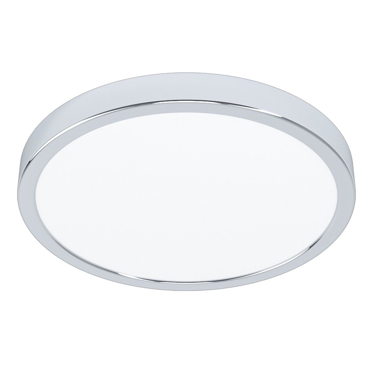 Fueva Ø28 Krom badeværelseslampe Fra Eglo - Fueva plafond er en stilfuld og funktionel loftslampe i metal og plastik med en elegant kromfinish og hvid panel.