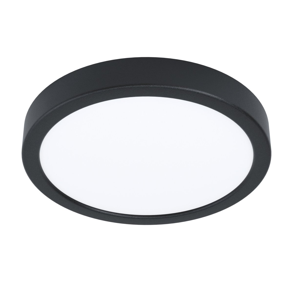 Argolis Ø28 Sort Fra Eglo - Lampen har en sort metalramme og et hvidt plastpanel, der giver et j&aelig;vnt og kraftigt lys.