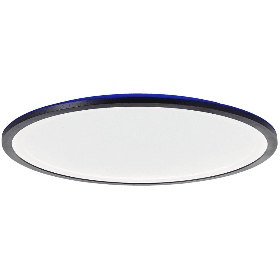 Mosako Ø50 Sort plafond Fra Brilliant - Over panelet mod loftet er der en LED-strip, der kan lyse i forskellige farver med en RBG-funktion.