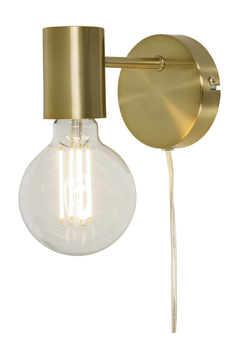 Strict 13cm Mat messing væglampe Fra Aneta Lighting - Strent væglampe i mat messing har et stilrent design, der nemt kan varieres alt efter; valg af pære.