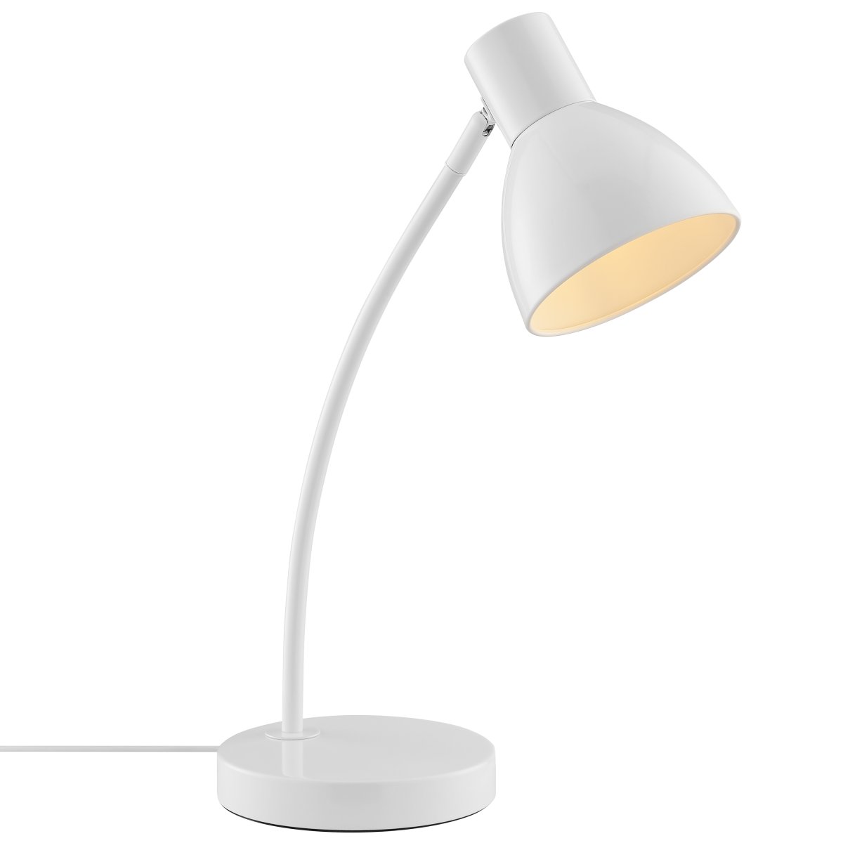 Jerry 43cm Hvid skrivebordslampe Fra Brilliant - Jerry er en praktisk og tidl&oslash;s skrivebordslampe, der er fremstillet udelukkende af hvidlakeret metal.