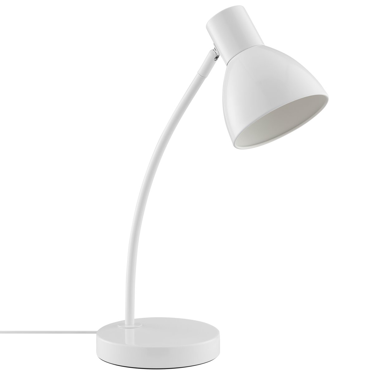 Jerry 43cm Hvid skrivebordslampe Fra Brilliant - Jerry er en praktisk og tidl&oslash;s skrivebordslampe, der er fremstillet udelukkende af hvidlakeret metal.