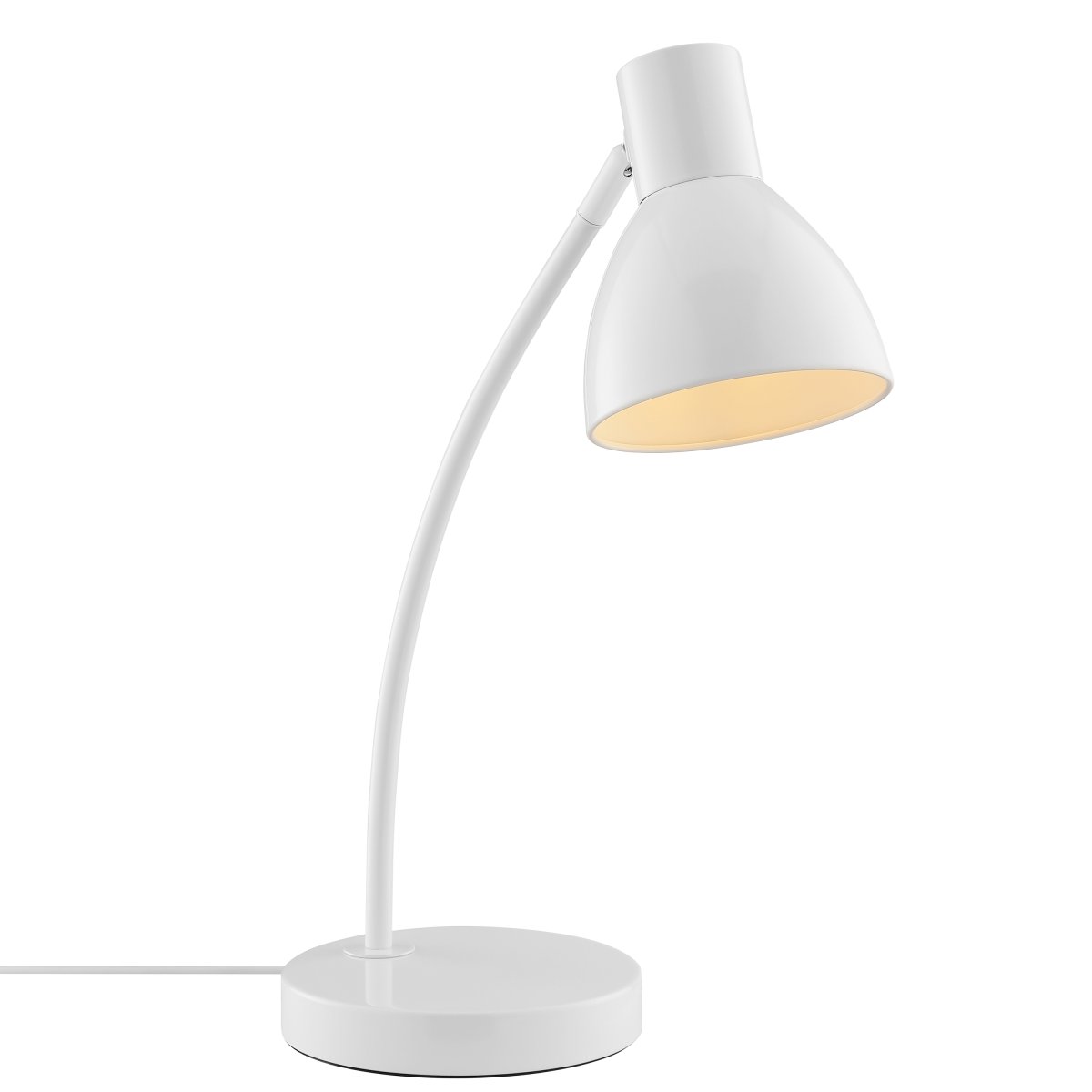 Jerry 43cm Hvid skrivebordslampe Fra Brilliant - Jerry er en praktisk og tidl&oslash;s skrivebordslampe, der er fremstillet udelukkende af hvidlakeret metal.