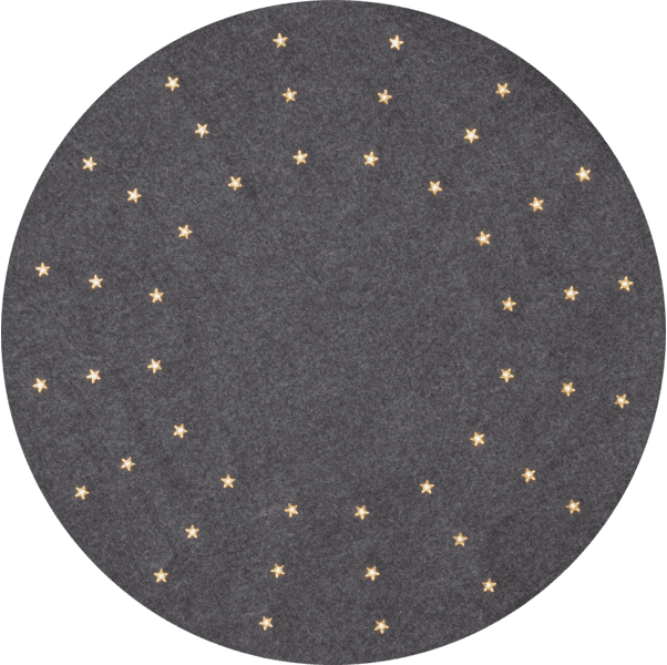 Juletræstæppe Grå Fra Star Trading - Gr&aring; granm&aring;tte med diameter 80 cm.
