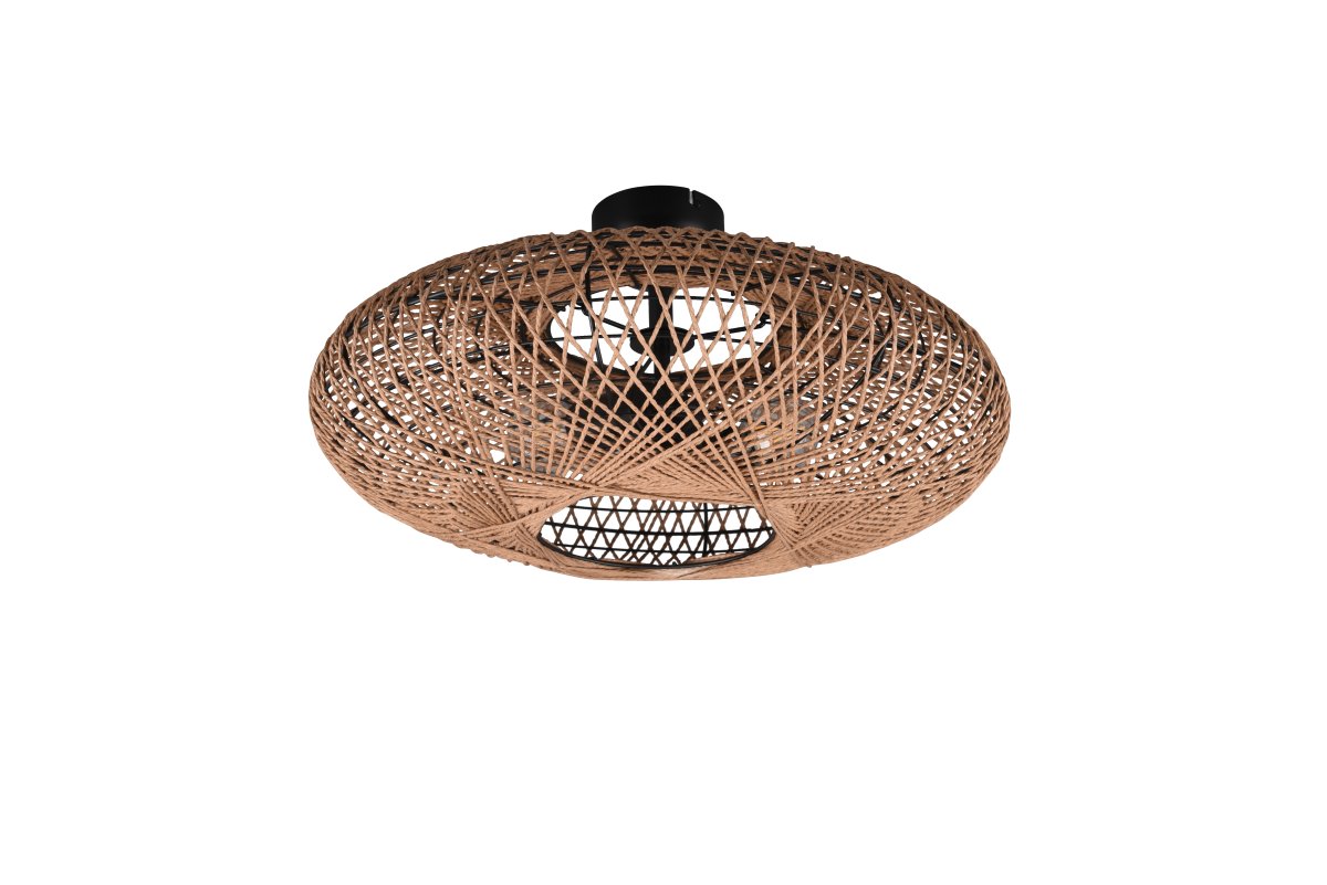 Hedda Ø52 Natur plafond Fra Trio Lighting - Det dekorative armatur HEDDA skaber sp&aelig;ndende kontraster og l&oslash;fter rummene med sit lys- og skyggem&oslash;nster fra Sisalven.