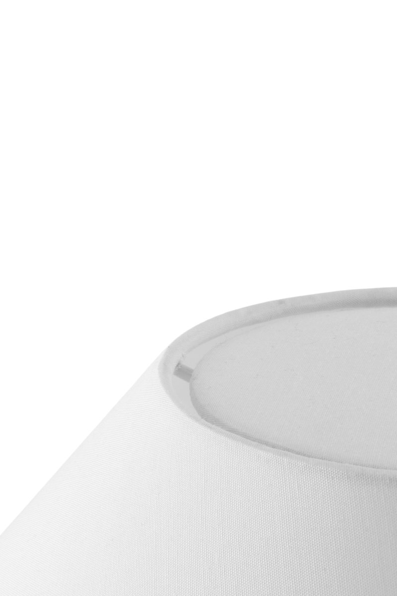 Iris 50cm Hvid bordlampe Fra Globen Lighting - Iris er en smuk bordlampe lavet af farvet glas med bl&aelig;ste luftbobler med en matchende bomuldssk&aelig;rm og en t&oslash;r top, der g&aring;r tone-i-tone med lampefoden.