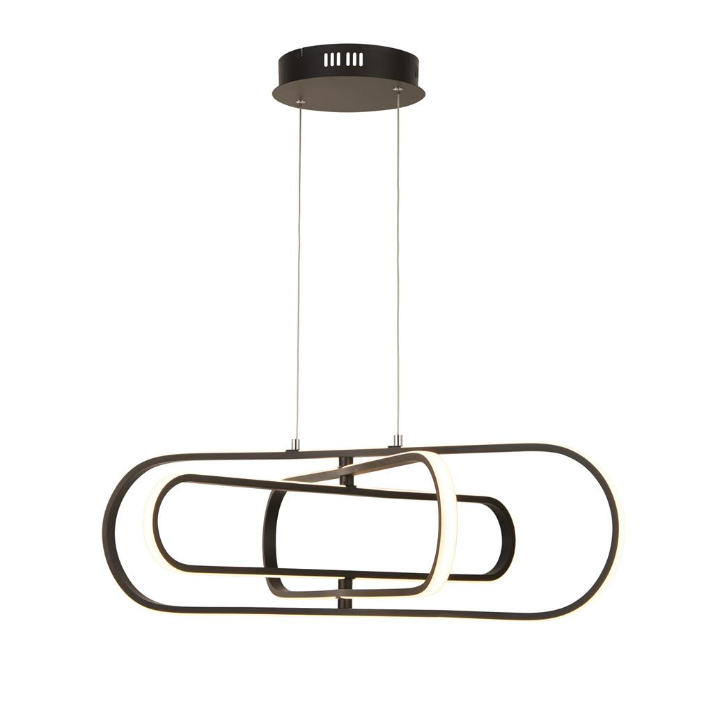 Clip 80cm Sort loftslampe Fra Searchlight - Clip er en stilfuld loftslampe, der giver dit hjem et moderne og elegant udtryk.