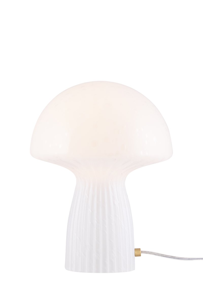Fungo 30cm Hvid bordlampe Fra Globen Lighting - Hver lampe er mundbl&aelig;st og unik, hvilket betyder, at der forekommer variationer i farve, glastykkelse og antal bobler.