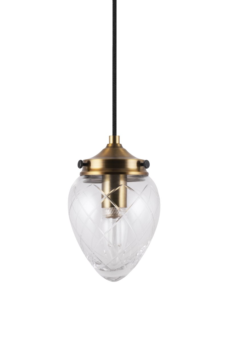 Juni Ø10 Antik messing/transparent vindueslampe Fra Globen Lighting - Juni med sit smukke slebne glas og metalskærm tager dig tilbage i tiden til starten af 1900-tallet.
