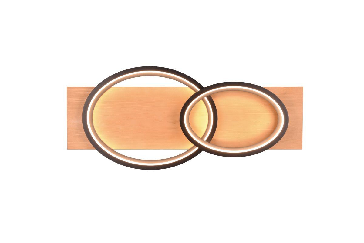 Barca 75cm Træ plafond Fra Trio Lighting - Fleksibel nok til at blive monteret p&aring; begge; p&aring; v&aelig;ggen og i loftet tilbyder Barca alsidig brug.