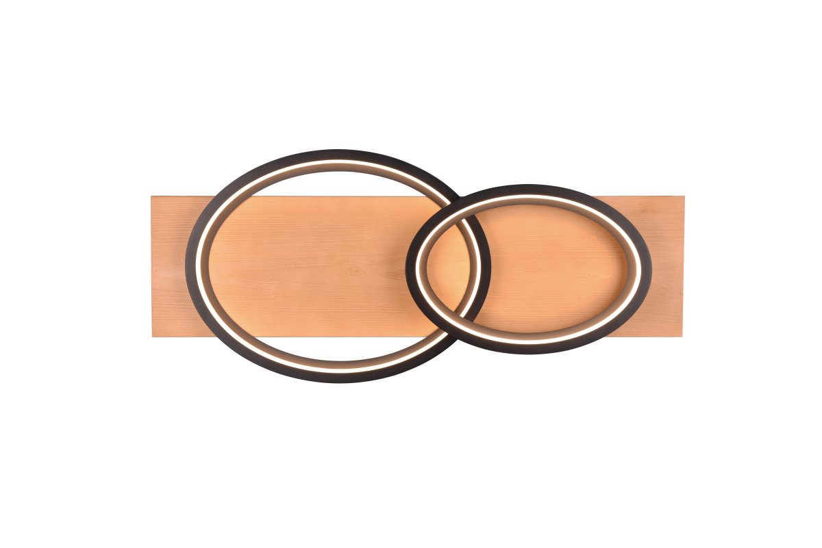 Barca 75cm Træ plafond Fra Trio Lighting - Fleksibel nok til at blive monteret p&aring; begge; p&aring; v&aelig;ggen og i loftet tilbyder Barca alsidig brug.