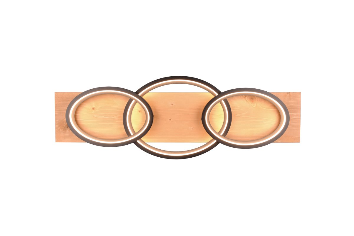 Barca 97cm Træ plafond Fra Trio Lighting - Fleksibel nok til at blive monteret p&aring; begge; p&aring; v&aelig;ggen og i loftet tilbyder Barca alsidig brug.