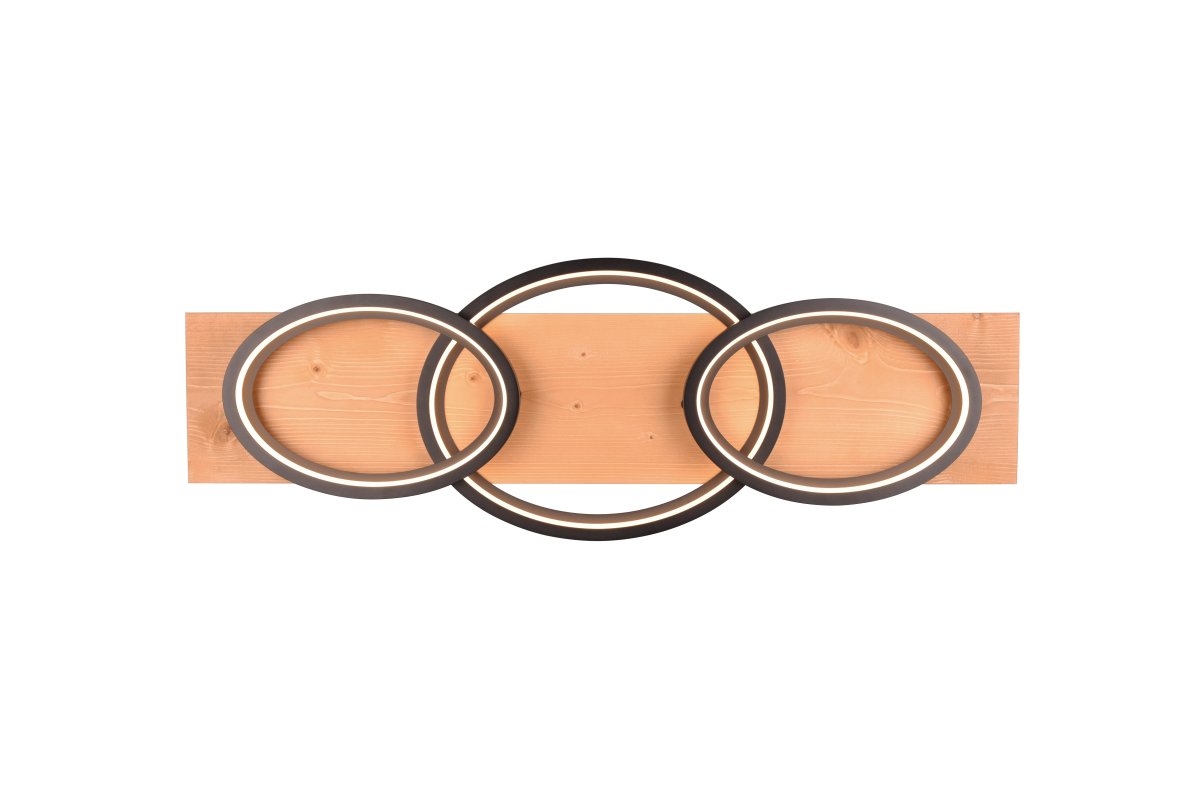 Barca 97cm Træ plafond Fra Trio Lighting - Fleksibel nok til at blive monteret p&aring; begge; p&aring; v&aelig;ggen og i loftet tilbyder Barca alsidig brug.