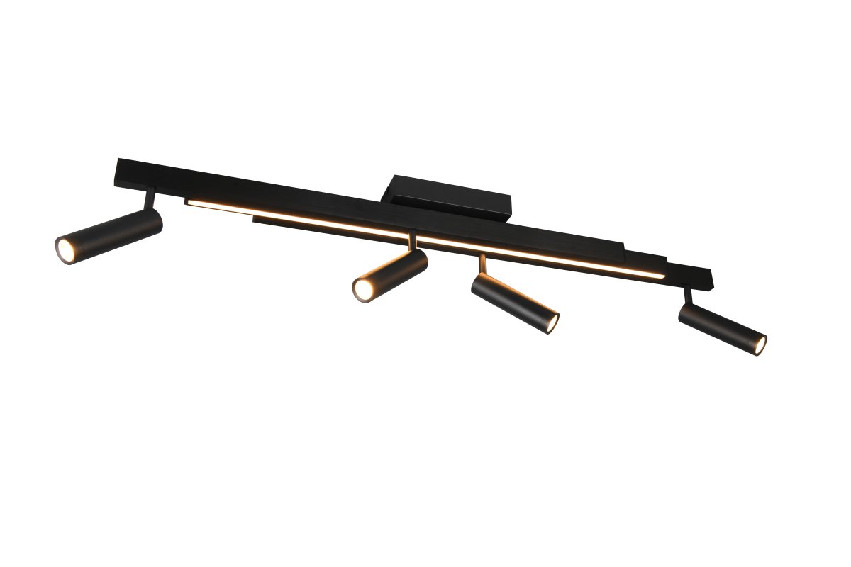 Zeno 4 Sort spotlight Fra Trio Lighting - Med energieffektiv LED-teknologi sparer du op til 80 % på energiomkostningerne, samtidig med at du får en lang levetid og et miljøvenligt alternativ.