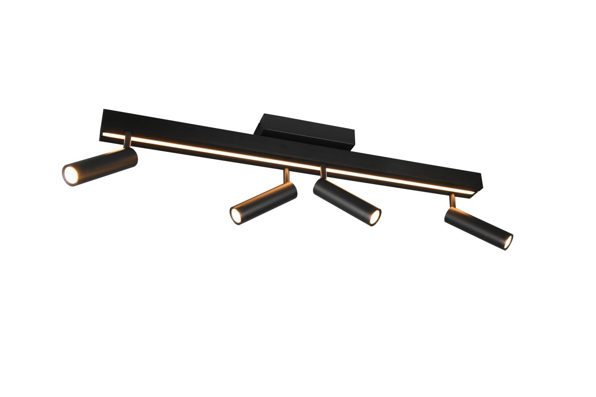 Zeno 4 Sort spotlight Fra Trio Lighting - Med energieffektiv LED-teknologi sparer du op til 80 % på energiomkostningerne, samtidig med at du får en lang levetid og et miljøvenligt alternativ.