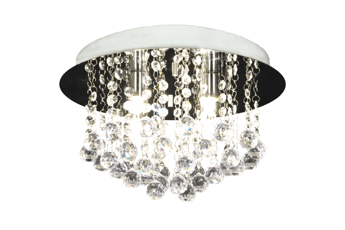 Madelene Ø35 Chrom krystal Fra Aneta Lighting - MADELENE et loft i krom med en let luksuriøs følelse med fine prismer i akryl.