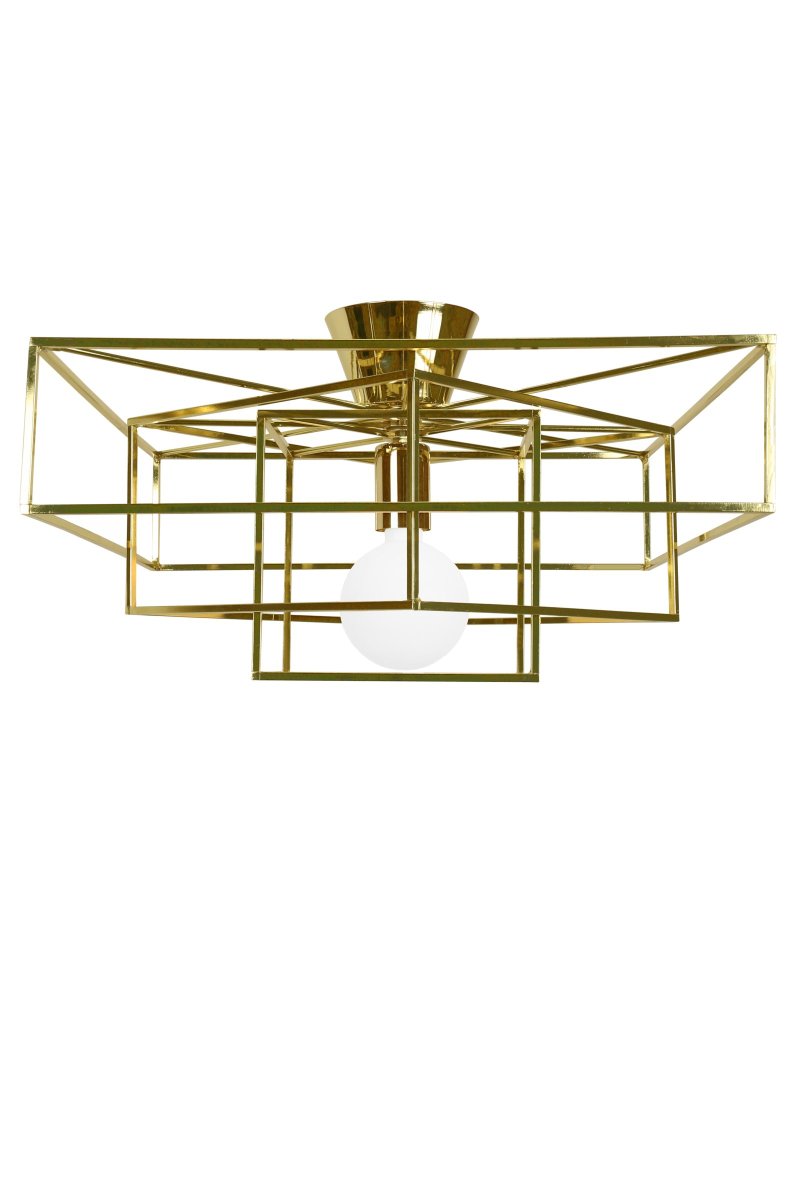 Cube 46cm Messing plafond Fra Globen Lighting - Cube er en loftlampe, der er velegnet til entreen eller andre rum, hvor lofth&oslash;jden ikke tillader en pendel.