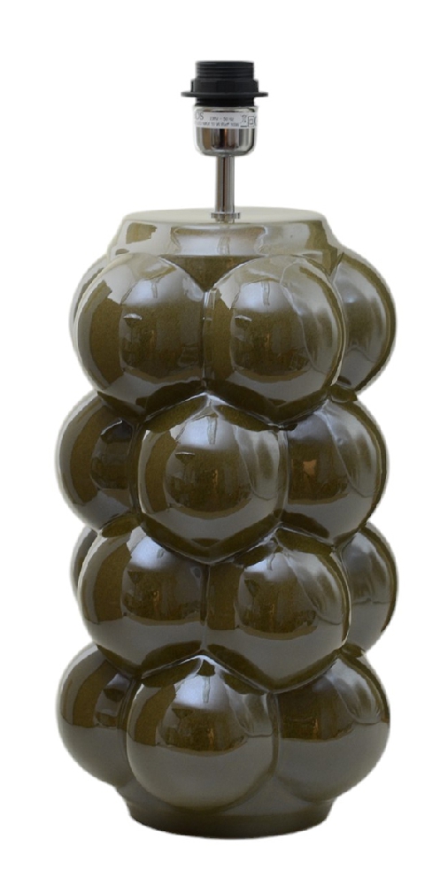 Zoom billede af Bubbles 47cm Olivgrön lampefod Fra Hallbergs - Bubbles &auml;r en dekorativ lampfot i keramik med en lekfull och uttrycksfull form.