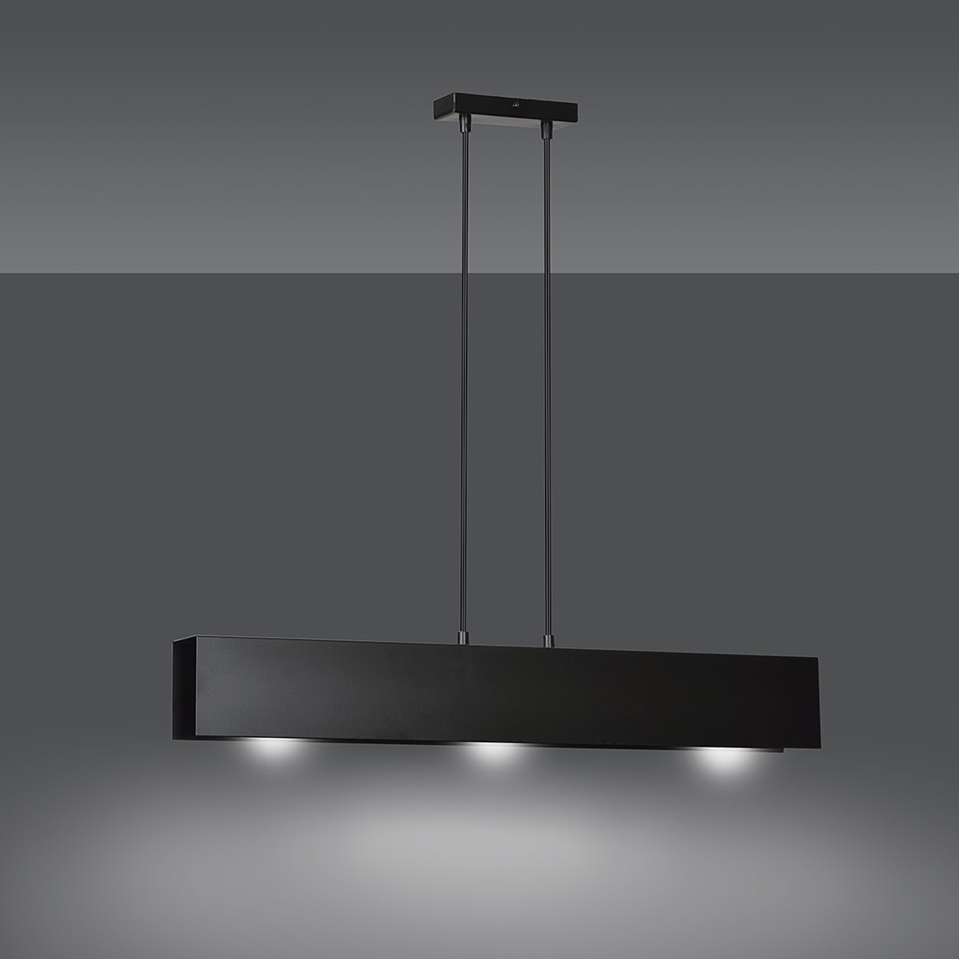 Gentor 72cm Sort loftslampe Fra Emibig Lighting - Gentor er en minimalistisk loftslampe med en bl&oslash;d, geometrisk form &ndash; Et fremragende valg for dem, der s&aelig;tter pris p&aring; enkelt design, men samtidig &oslash;nsker at skabe et unikt interi&oslash;r.