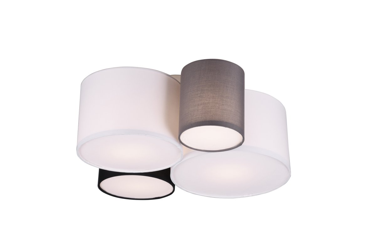 Hotel 50cm Flerfarvet plafond Fra Trio Lighting - HOTEL loftslampen med sine fire p&aelig;rer er s&aelig;rligt effektiv i stuer og sovev&aelig;relser, hvor den skaber harmoniske lysaccenter og giver et hyggeligt indtryk.