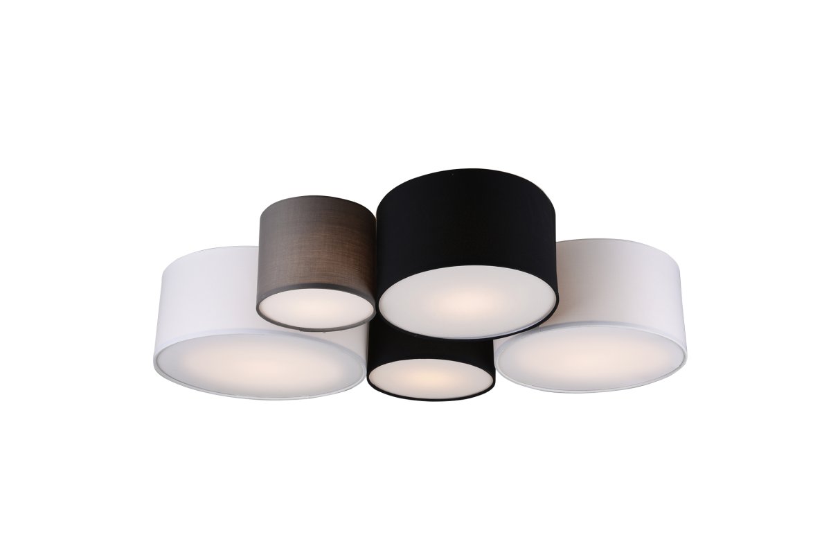 Hotel 90cm Flerfarvet plafond Fra Trio Lighting - HOTEL loftlampen med sine fem p&aelig;rer er s&aelig;rligt effektiv i stuer og sovev&aelig;relser, hvor den skaber harmoniske lysaccenter og giver et hyggeligt indtryk.
