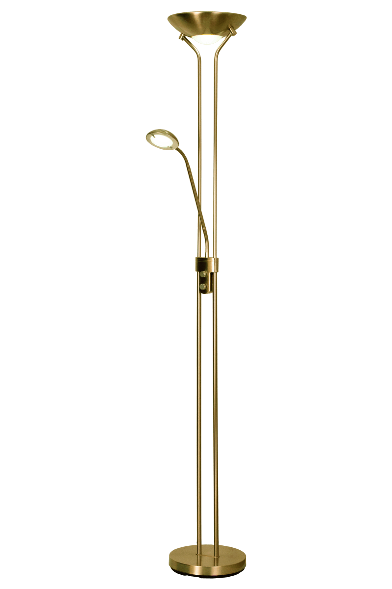 Nice Antik gulvlampe Fra Aneta Lighting - Flot gulv-uplight er perfekt både til arbejde og fredag aften og giver et varmt hvidt skær på 3000K.