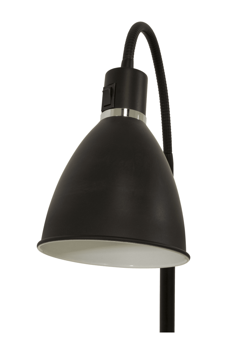 Idre 1 Sort gulvlampe Fra Aneta Lighting - Idre er en stilfuld gulvlampe i matsort metal med en elegant dekorativ ring i krom.