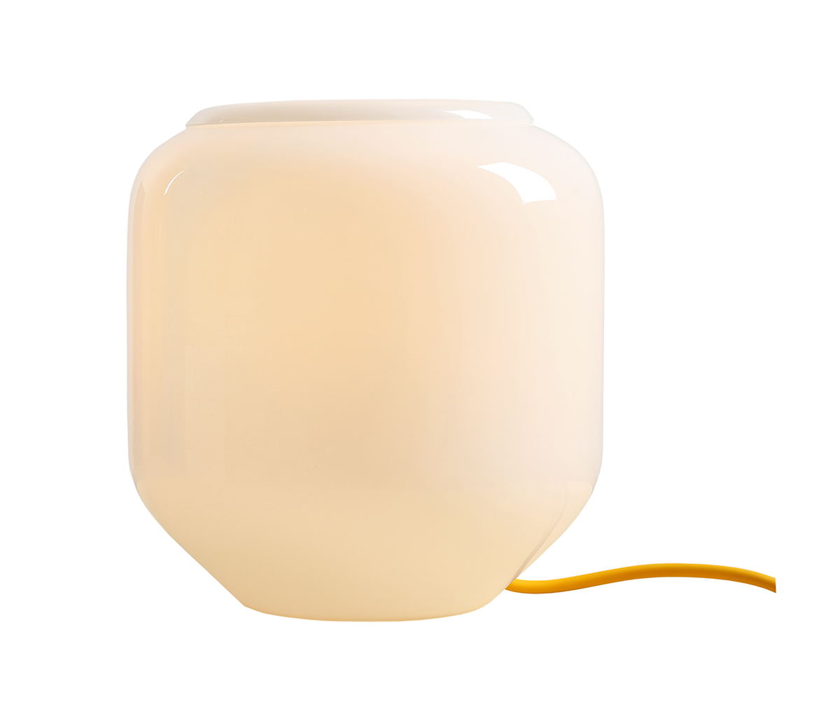 Flask 18cm Hvid/gul bordlampe Fra Artera - Flask er en stilfuld bordlampe med bløde, afrundede former og et moderne farveskema.