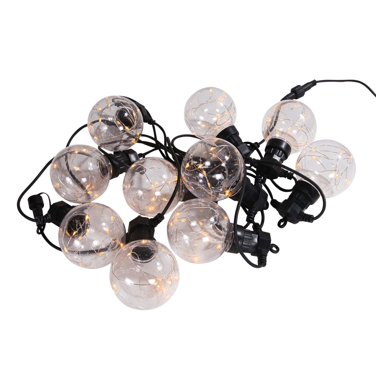 Garden micro-light Sammenkoblingsbar 10m Sort Fra Pixie Design - Derudover er der en indbygget 5-trins lysd&aelig;mper p&aring; transformeren og en timer.