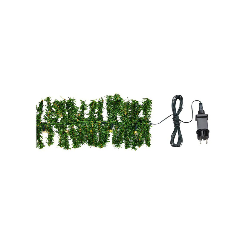 Garland 500cm Grøn Fra Markslöjd - Denne elegante lysk&aelig;de med guirlande i granlignende materiale har 80 energieffektive LED-lamper (7 cm mellem hver lampe) og er perfekt til at skabe en hyggelig og atmosf&aelig;risk atmosf&aelig;re.