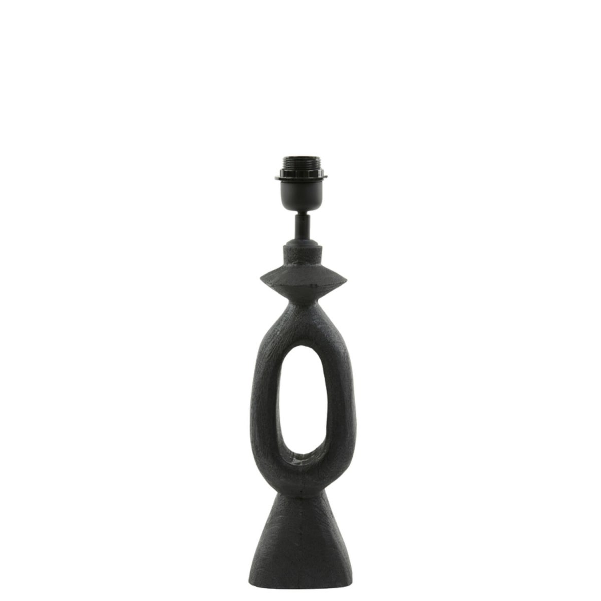 Django 45cm Sort lampefod Fra Light & Living - Denne unikke lampefod er lavet af træ med en elegant matsort finish og har en dynamisk form, der giver et kunstnerisk udtryk.