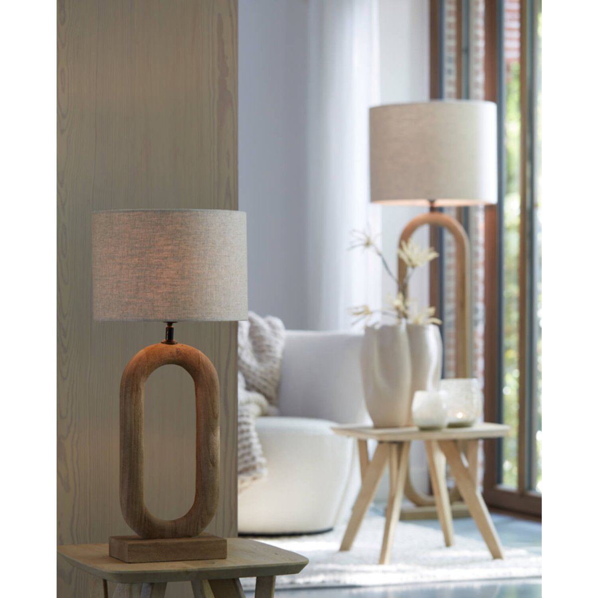 Paceco 44cm Træ lampefod Fra Light & Living - 