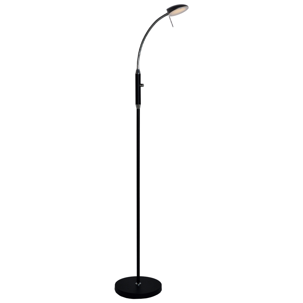 Vegas 1 Sort gulvlampe Fra Halo Design - Den sorte finish og kromdetaljerne giver Vegas et sofistikeret look, der passer ind i enhver form for indretning.
