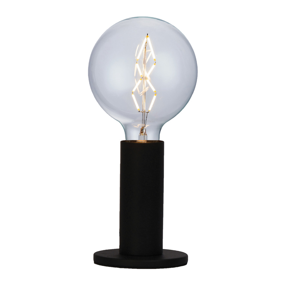 Elegance 14cm Sort bordlampe Fra Halo Design - Elegance har et rustikt design med lampefoden i antik kobber.